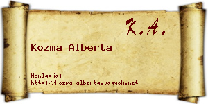 Kozma Alberta névjegykártya