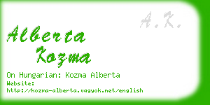 alberta kozma business card
